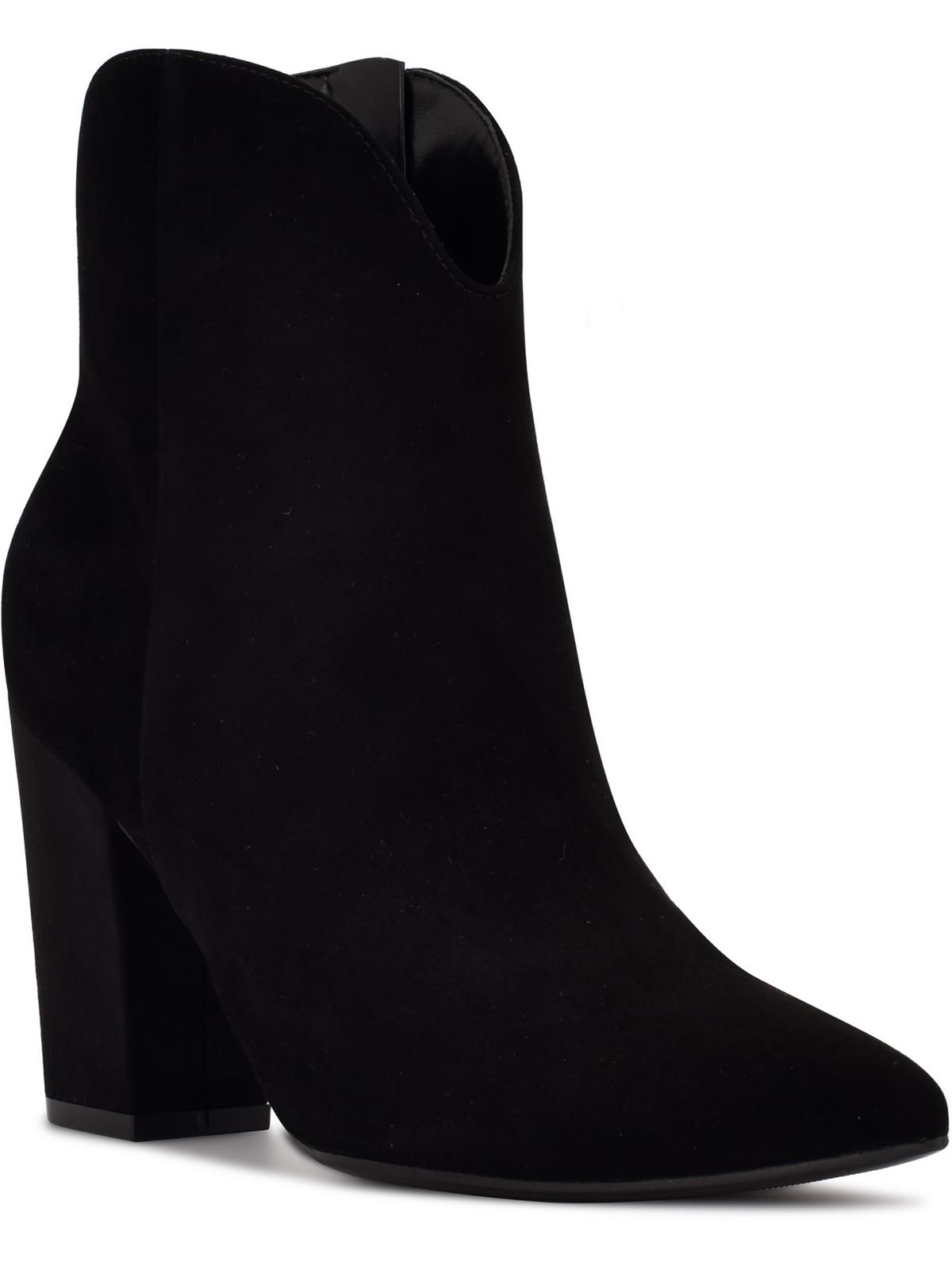 Nine West Womens Ghost Zipper Suede Ankle Boots